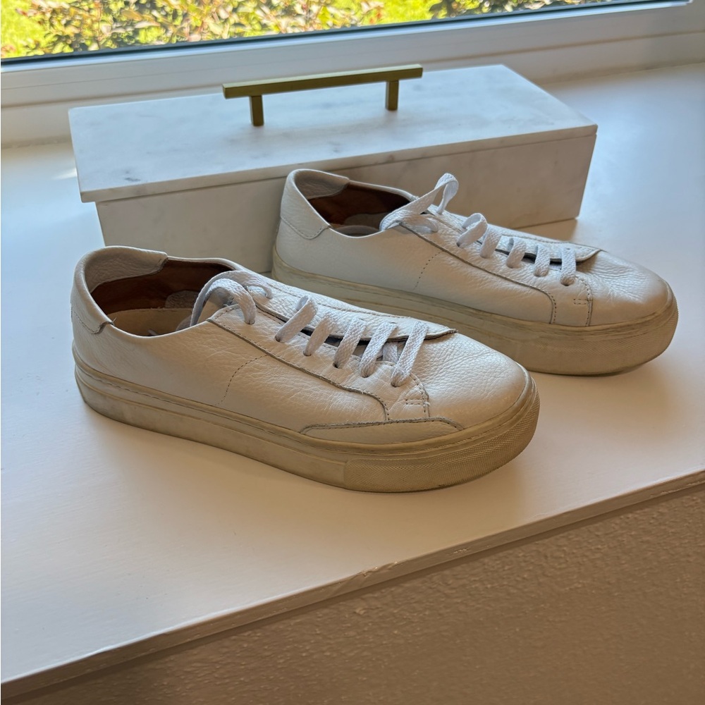 Soludos White Leather Women's Sneakers